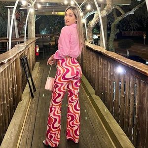 ZARA PRINT FLARED PANTS